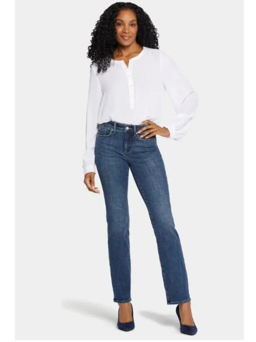 2/$30 NYDJ Marilyn Straight Lift & Tuck Medium Wash Jeans Sz 12 #2476